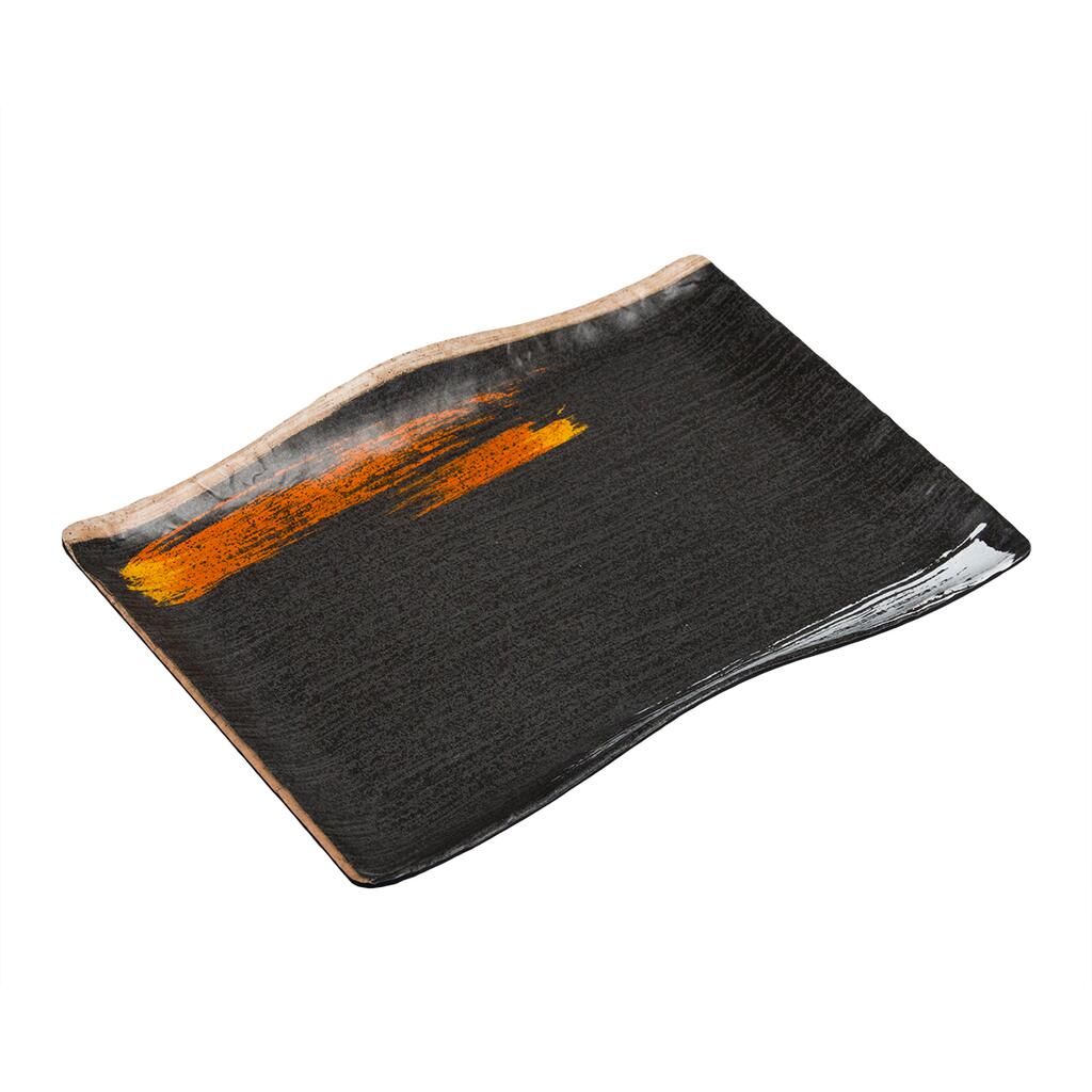 Блюдо 27*19,2*3,5 см прямоуг. волна пластик меламин Dark Texture ``Паназия`` P.L. Proff Cuisine