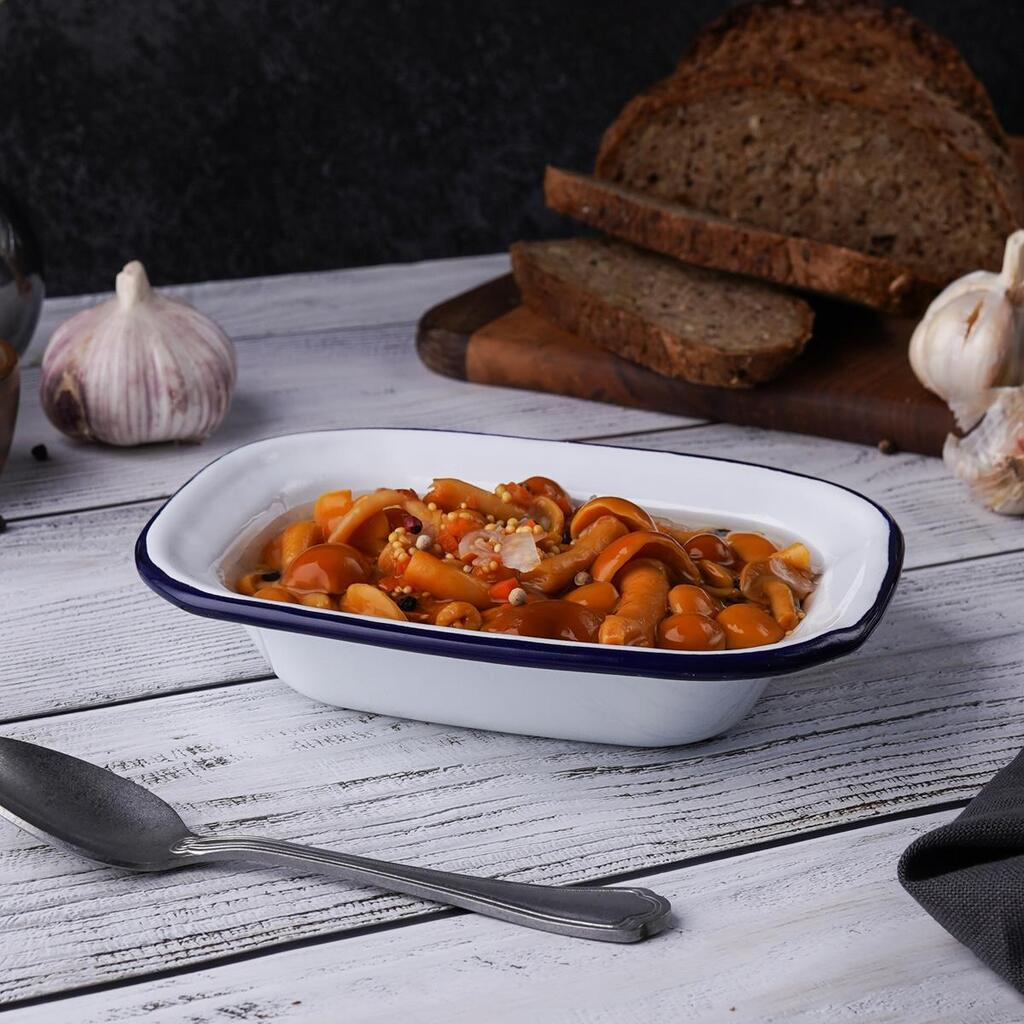 Блюдо для подачи 16*12 см h4 см 250 мл Blue Rim эмалированая сталь SUNNEX [1] 